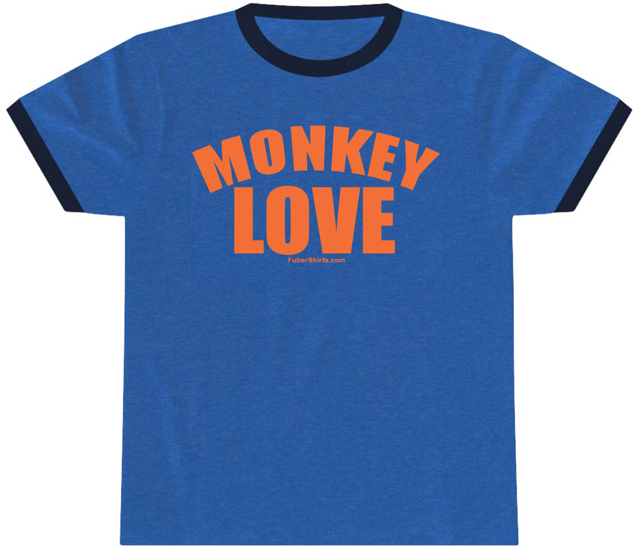 Monkey Love Penny Tee t-shirt. Icarly style. blue.