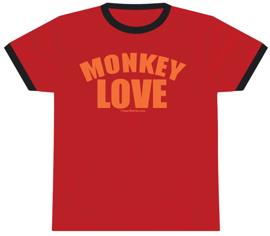 Monkey Love Penny Tee. Icarly style ringer tee. red shirt.