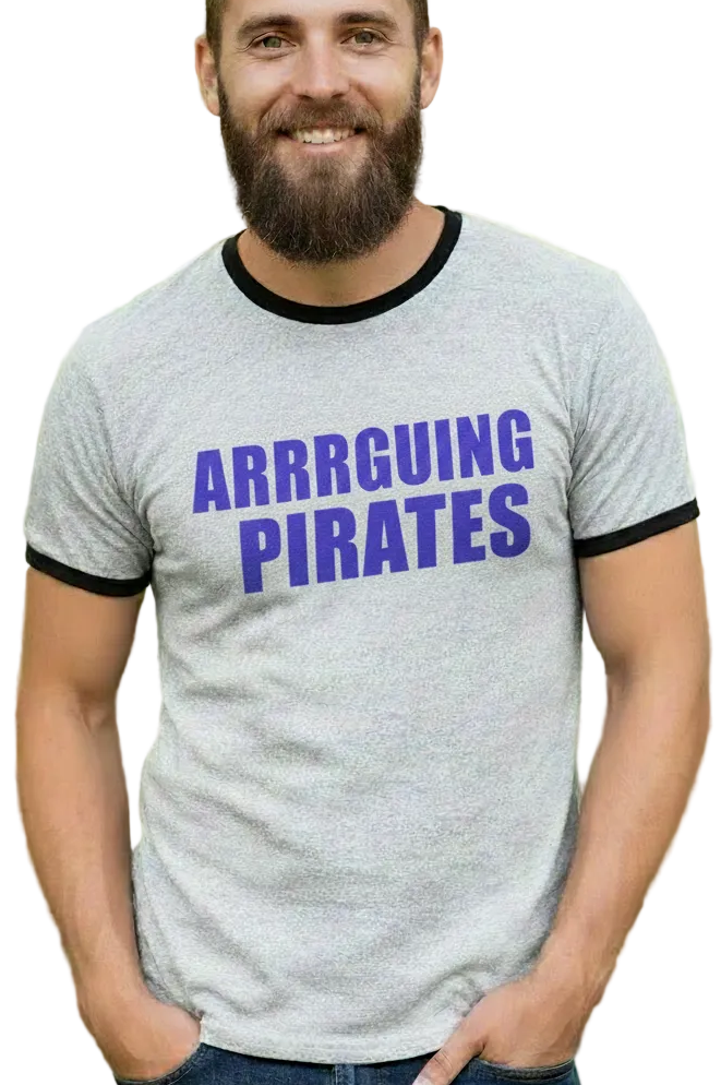 Arrrguing Pirates Penny Tee - FubarShirts.com - ships free - icarly style - unisex