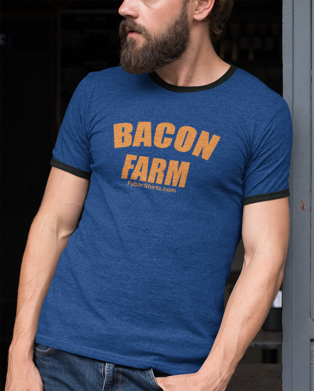Bacon Farm Penny Tee - FubarShirts.com - Blue Tee