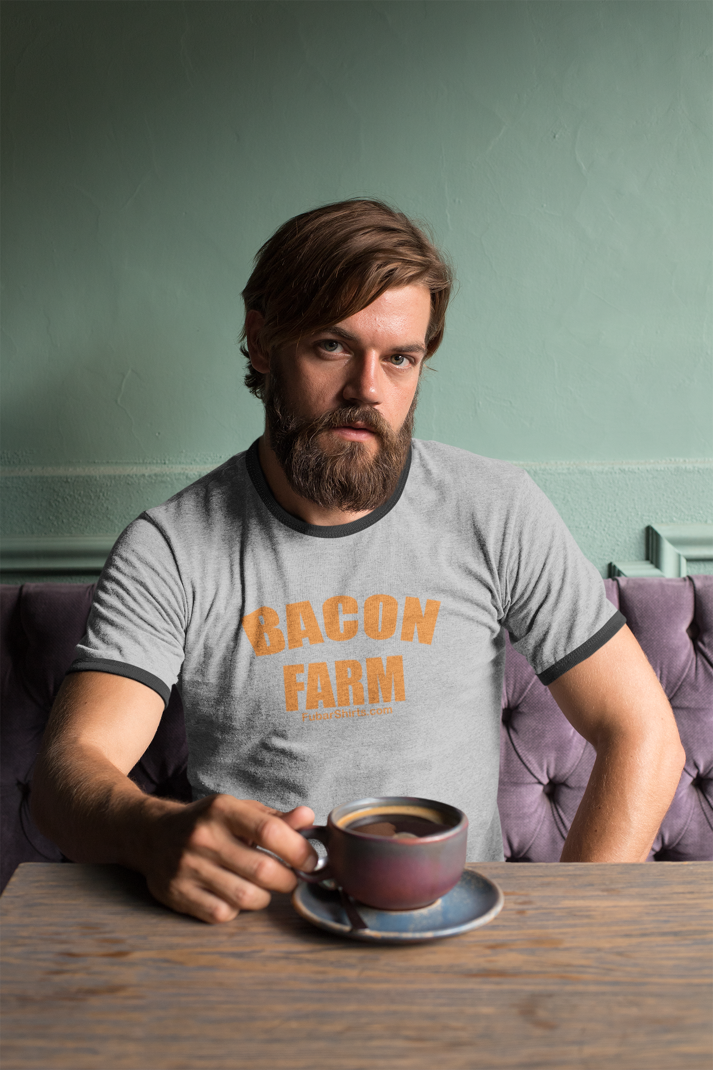 Bacon Farm Penny Tee - Fubarshirts.com - heather color.