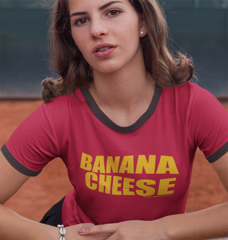 Banana Cheese Penny Tee. FubarShirts.com - Red color.