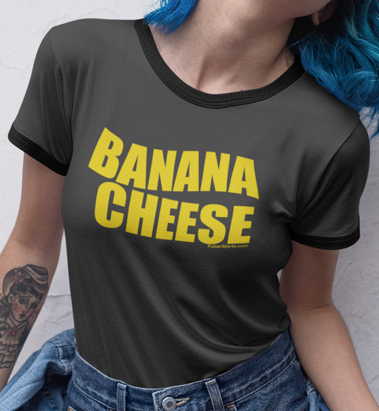 Banana Cheese Penny Tee - FubarShirts.com - Charcoal color