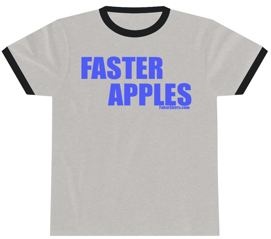Faster Apples Penny Tee t-shirt. Ringer style.