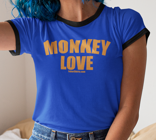 Monkey Love Penny Tee - Blue shirt - Fubarshirts.com