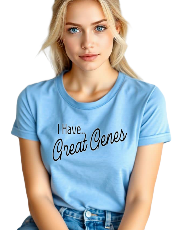 I Have Great Genes T-shirt. Blue. Unisex. Premium Gildan Soft Style T-shirt. Exclusive.