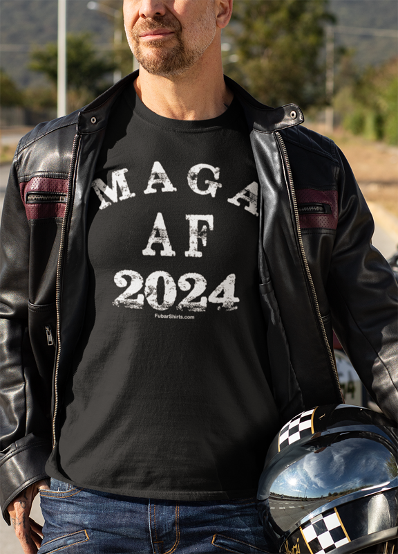 maga af t-shirt. fubarshirts.com. distressed look black tee.