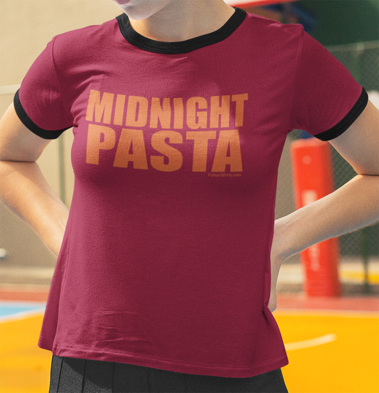 Midnight Pasta Penny Tees - FubarShirts.com - Red Ringer Tee