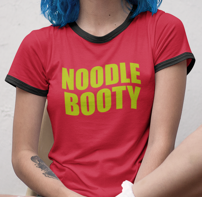 Noodle Booty Penny Tee - Fubarshirts.com - Red Penny tee