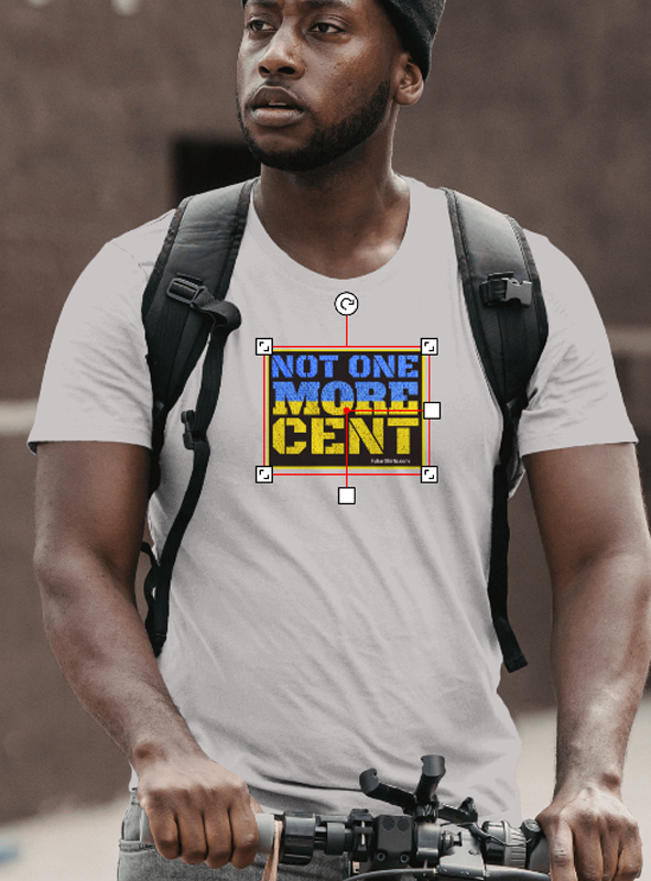 Not One More Cent To Ukraine T-shirt. Grey. 100% Preshrunk Heavy Duty Cotton. FubarShirts.com. Made In America.