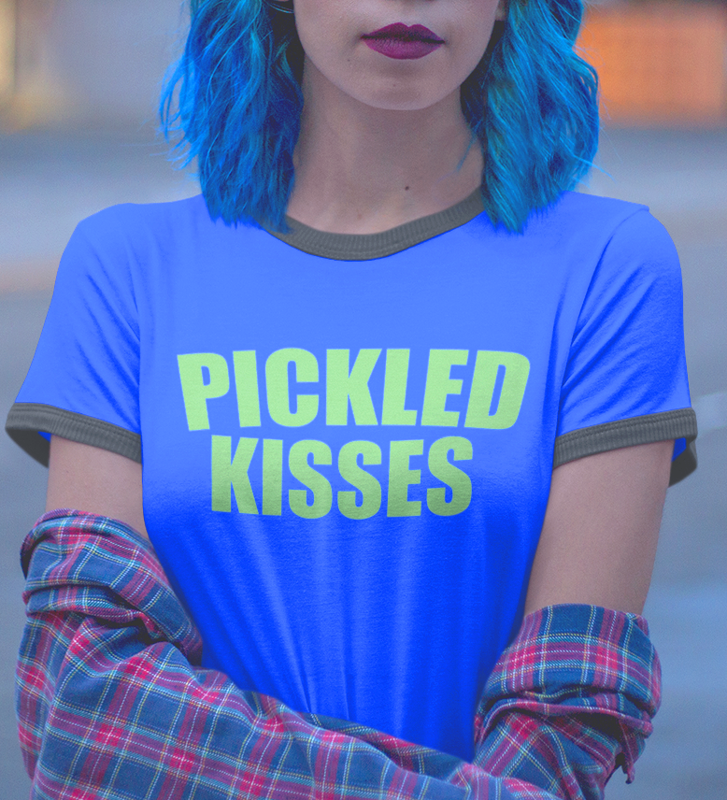 Pickled Kisses Penny tee - FubarShirts.com - Blue Ringer tee shirt.