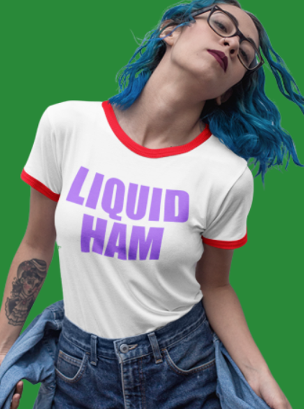 Penny Tees | Liquid Ham shirt | like icarly shirts | white ringer with red trim