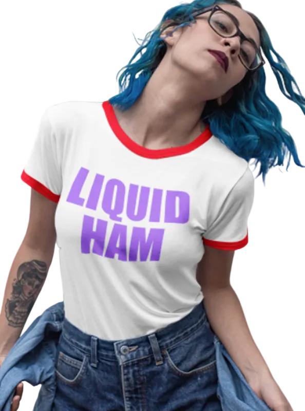Penny Tees | Liquid Ham shirt | like icarly shirts | white ringer with red trim