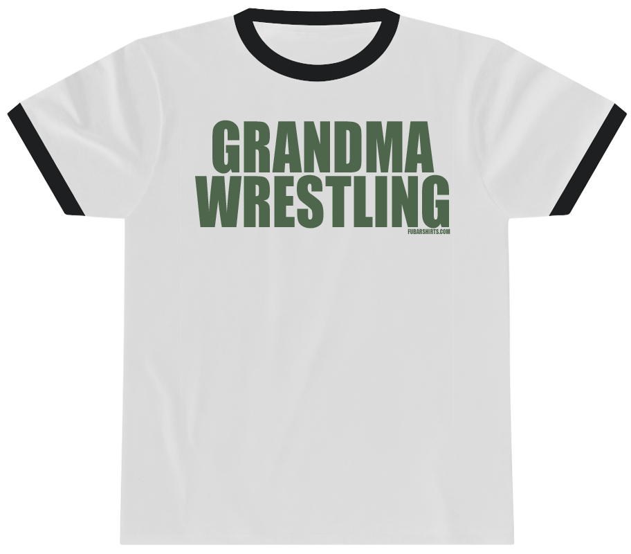 Grandma Wrestling Penny Tee. Penny Tees. White. Unisex.