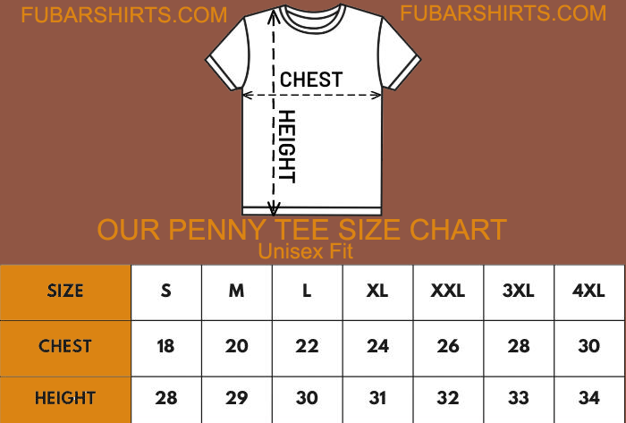 PENNY TEE SIZE CHART.