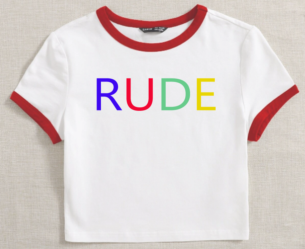 RUDE CROP TOP T-SHIRT | Girly Fashions