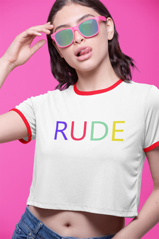 RUDE CROP TOP T-SHIRT | Girly Fashions