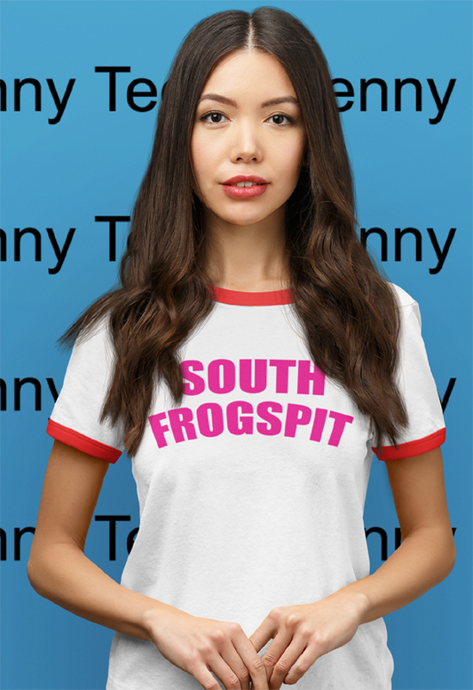South Frogspit Penny Tee | white w red trim | ringer | Icarly style