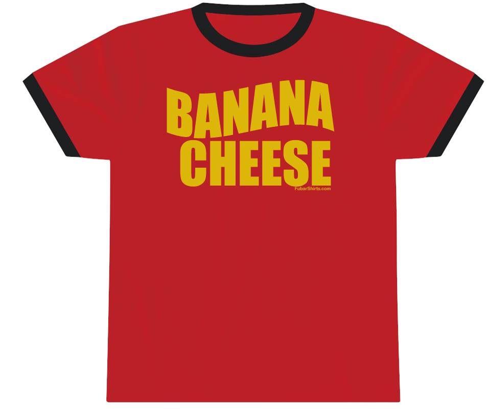 penny tees | banana cheese shirt | icarly tribute tee | retro ringer | red color