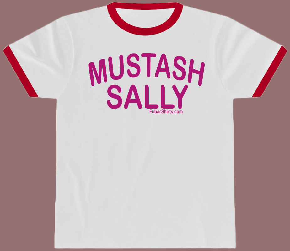 mustash sally penny tee. White w red trim. Ringer shirt. Like ICarly shirts.