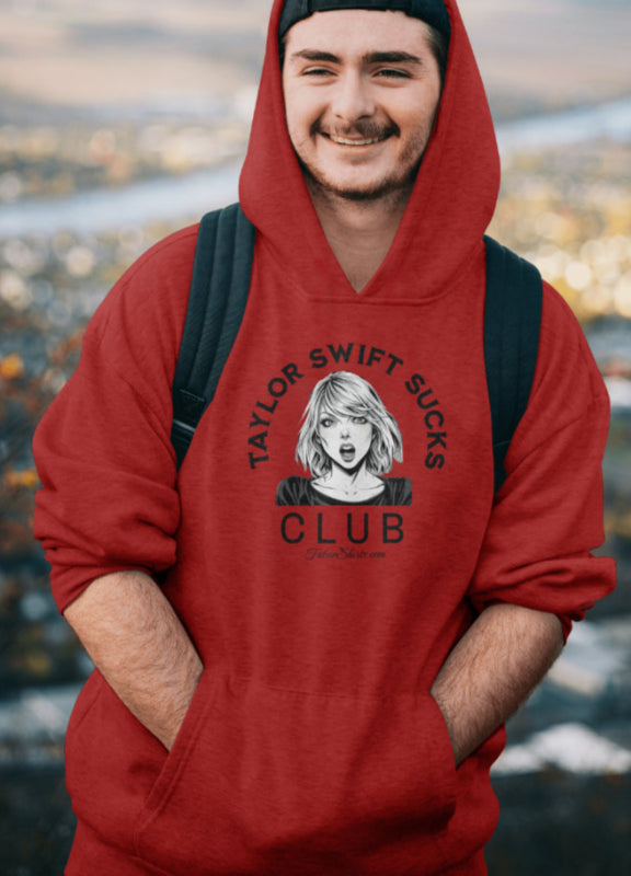 Taylor Swift Sucks Club Hoody. Red. Free Shipping. FubarShirts.com