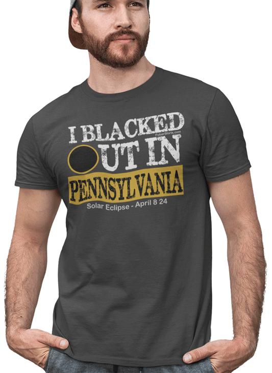 i blacked out in pennsylvania t-shirt. black tee.