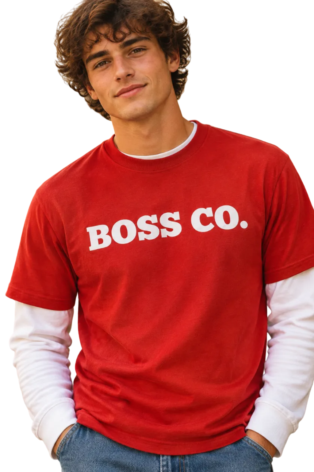 BOSS CO. T-shirt. Premium High Quality Cotton red shirt.