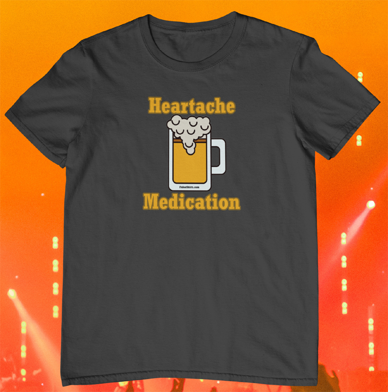 Heartache Medication shirt. Charcoal t-shirt.