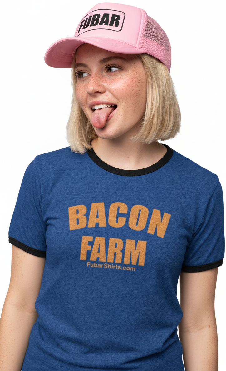 Bacon Farm  Penny Tee - FubarShirts.com - Blue Tee - Free Shipping - Unisex.