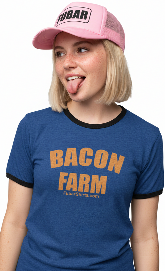 Bacon Farm  Penny Tee - FubarShirts.com - Blue Tee - Free Shipping - Unisex.