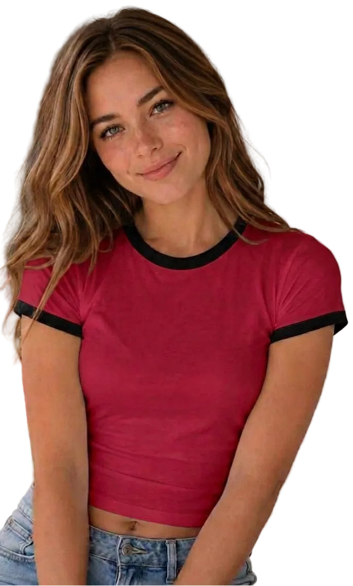 Red blank Penny Tee for custom penny tee saying. Unisex. Free Shipping. FubarShirts.com