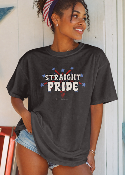 Straight Pride T-shirt by fubarshirts.com. Black premium cotton tee. Free Shipping. Unisex shirt. 