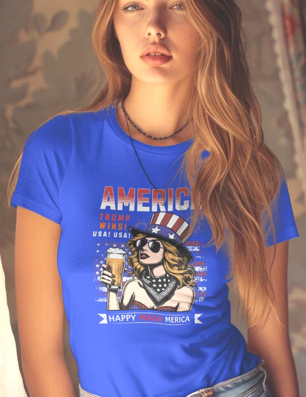 Trump Won. Happy magAmerica Shirt. Blue t-shirt. 