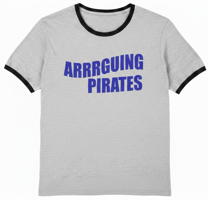 Arrrguing Pirates Penny Tee - free shipping - ash grey shirt - unisex.