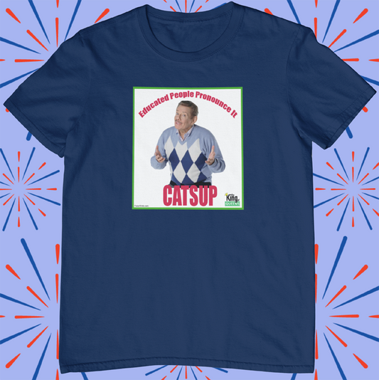 arthur spooner shirt | ketchup t-shirt | king of queens | blue tee