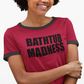 Penny Tee - Bathtub Madness - Red w black trim - Fubarshirts.com