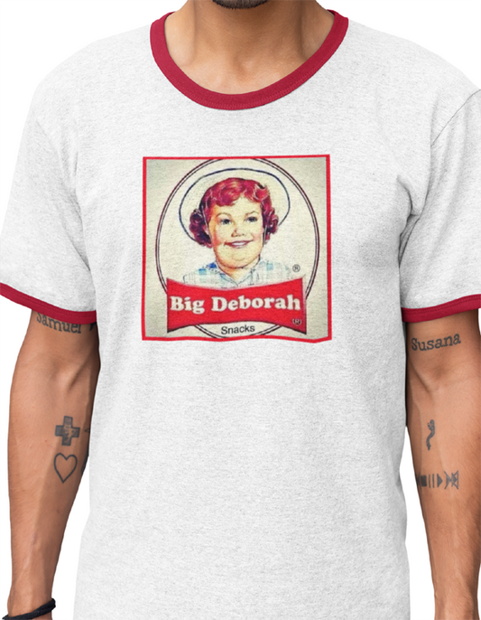 Big Deborah Snacks t-shirt. Ringer style. FubarShirts.com