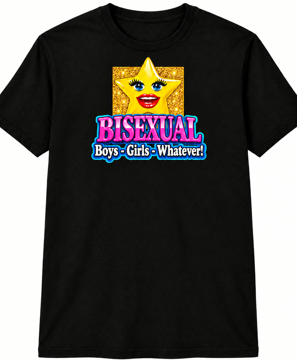 Bisexual Gold Star t-shirt. Black. Premium Unisex tee. Free Shipping.