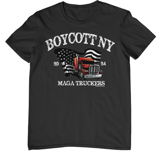 boycott ny maga truckers t-shirt