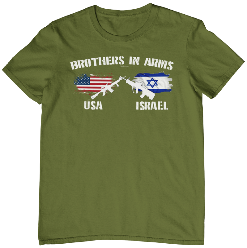 Brothers In Arms USA - ISRAEL shirt. Army green. Free Shipping. FubarShirts.com