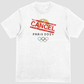 Cancel the paris olympics t-shirt. white tee. free shipping. 100% cotton. fubarshirts.com