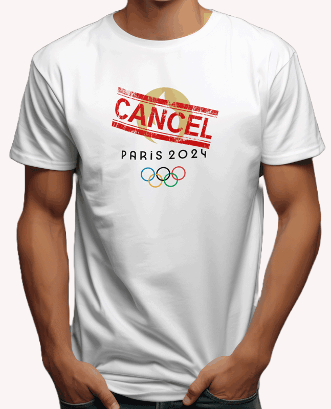 Cancel the paris olympics t-shirt. FREE SHIPPING. FubarShirts.com