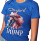 This Cowgirl Loves Trump shirt. Blue tee. Unisex fit. FubarShirts.com. Free Shipping.