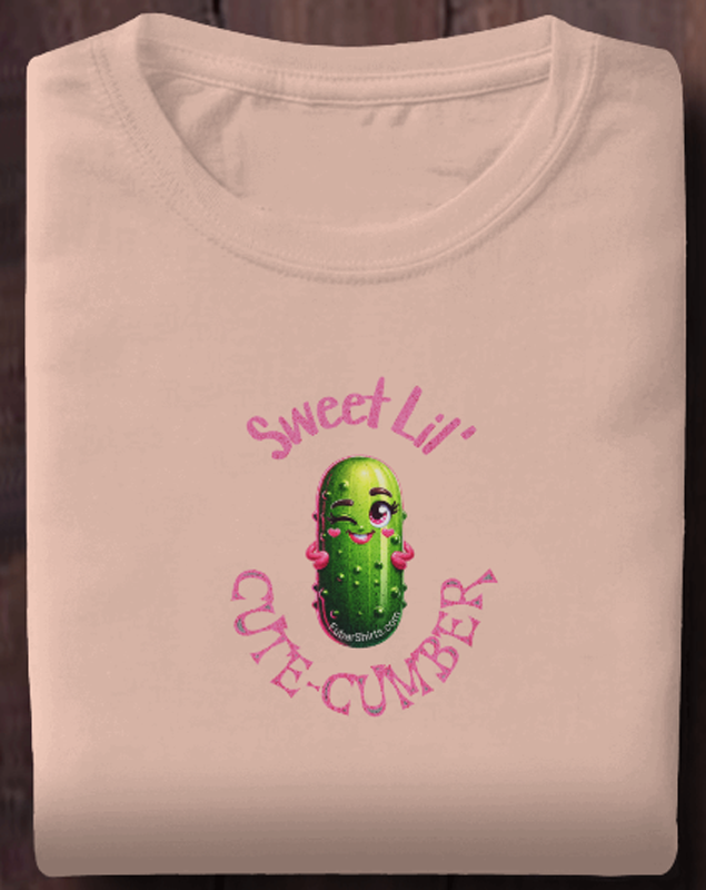 Sweet Lil' Cute-Cumber T-shirt | Funny Food Shirts | Food A Tood tees