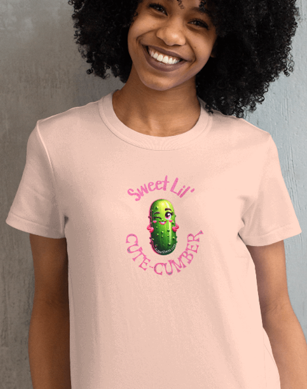 Sweet Lil' Cute-Cumber T-shirt | Funny Food Shirts | Food A Tood tees