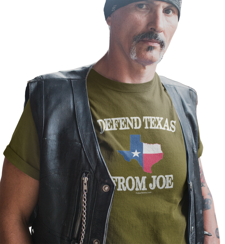 Defend Texas T-shirt. Army Green Tee. FubarShirts.com