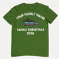 Custom Personalized Family Christmas T-shirt. Add your family name. Free Shipping. Unisex. Green Tee. Premium Gildan SoftStyle!