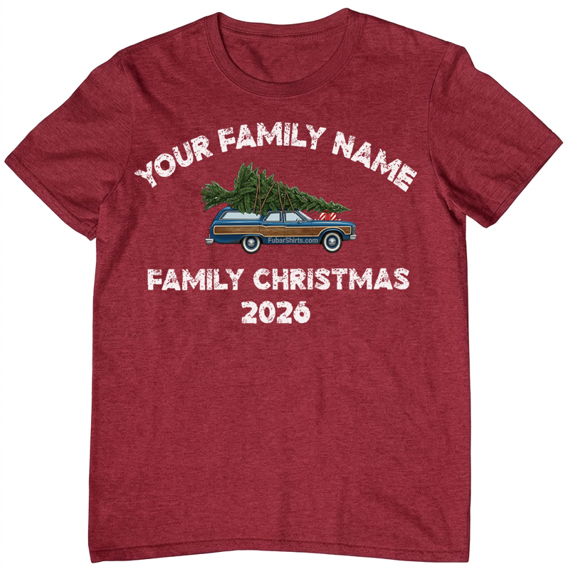 Personalized Custom Family Christmas T-shirt. Add your family name. Free Shipping. Unisex. Red Tee. Premium Gildan SoftStyle!