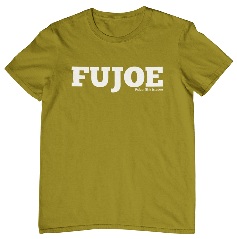 FUJOE T-shirt. Old Gold Tee. Made by FubarShirts.com. 