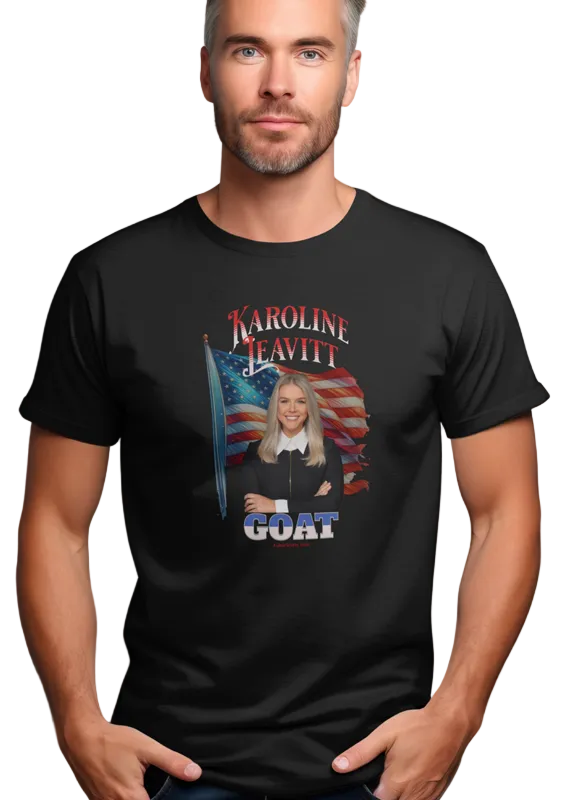Karoline Leavitt Goat T-shirt. Unisex. Gildan Premium Soft Style Shirt by FubarShirts.com